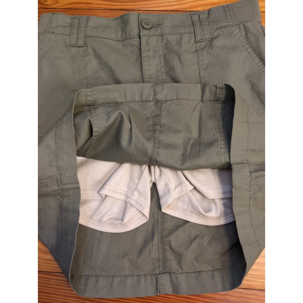 Lee Women’s Skort Size 8 Army Green Cotton Stretch Pockets Mesh Shorts Casual - Picture 4 of 10